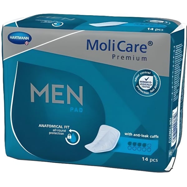 Urinärskydd - HARTMANN - MoliCare Premium Men 4 - Lätt absorption - Universell storlek - Optimalkomfort