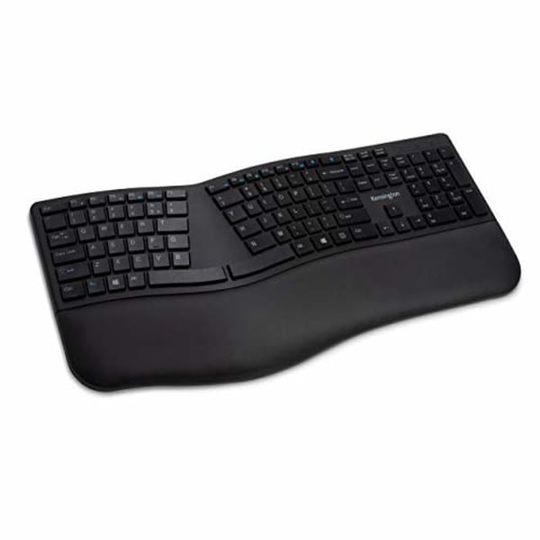 Ergonomiskt Tangentbord - Kensington - ProFit Ergo - Trådlös - US QWERTY - Tyst och vattentålig