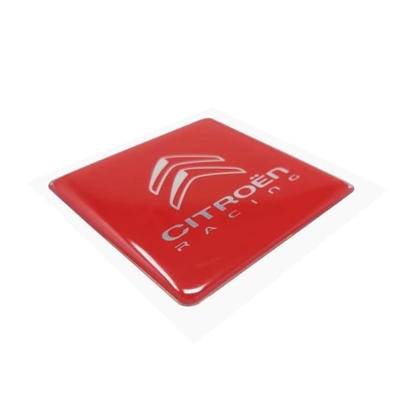 3D Citroën Racing-logodekal, röd, 52 mm