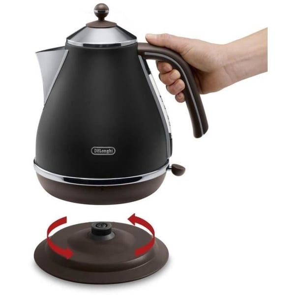 Kettle - DELONGHI - KBOV2001.BK - 2000 W - 1,7 L - Matt svart / Choklad