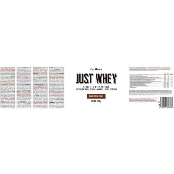 GymBeam Protein Just Whey 2000 g, chokladmilkshake