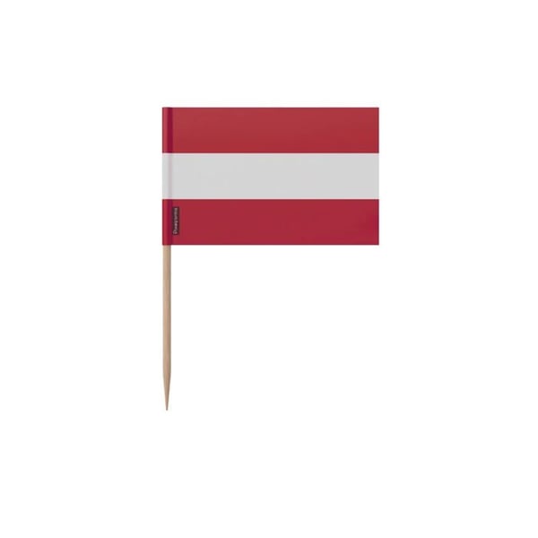 Tandpetare - Flagga Österrike - 8 cm - 100 stycken - Klisterplast - Bambuspinnen