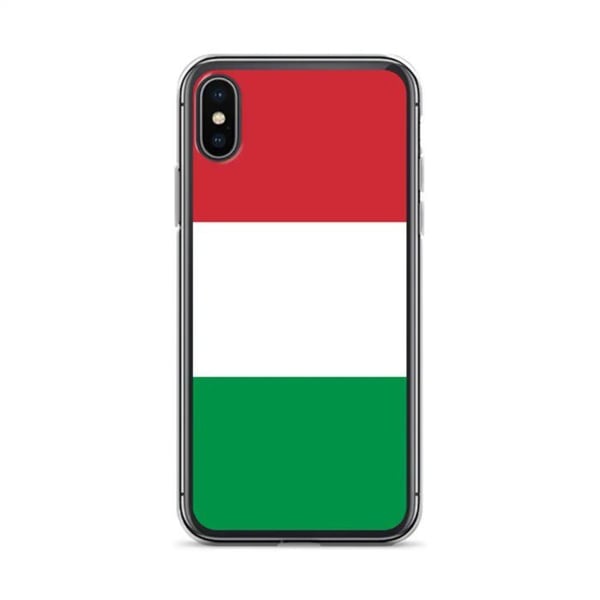 Mobilskal – Italienska flaggan – Kompatibel med iPhone XS – Flexibelt fodral – Slitstarkt och stöttåligt - Silikon - Pixelforma