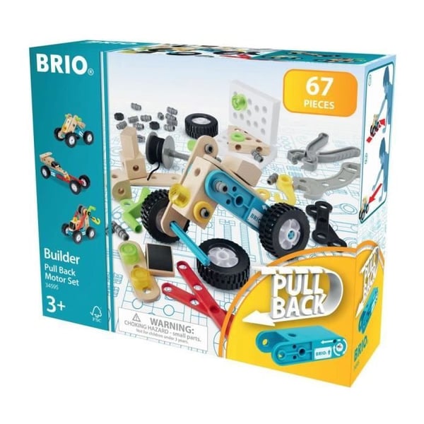 BRIO - Byggsats och Pull-back motor
