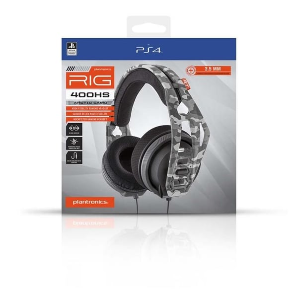Plantronics RIG 400HS Headset med ledning til Sony PlayStation 4 - Støjreducerende mikrofon, lydstyrkekontrol, utrolig komfort
