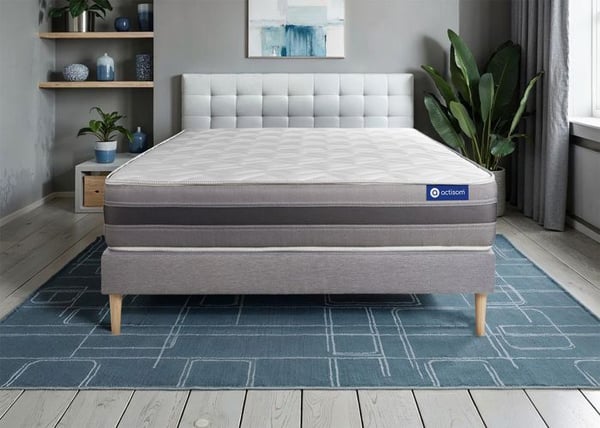 Sängset Madrass Sängbotten 150x190 cm - Actilatex Relax - Sängbotten Kit Grå
