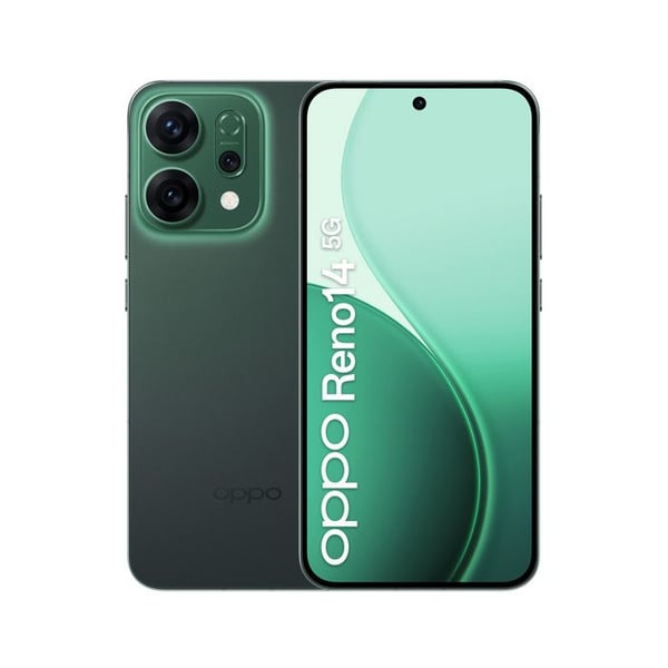 Oppo Reno14 5G Smartphone Android 15, 12GB RAM, 512GB, Trippel Kamera 50MP, Grøn