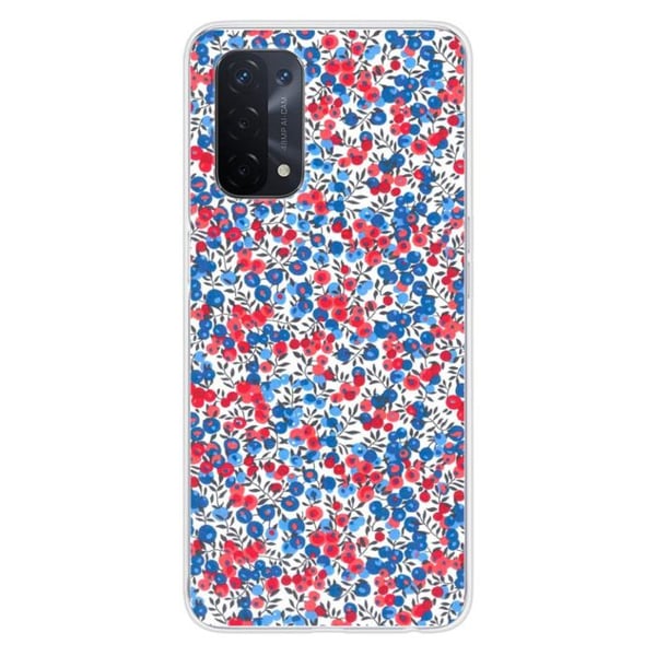 1001Coques - Silikonfodral kompatibelt med Oppo A74 5G - Liberty Wiltshire blå mönster - Originaldesign tryckt i Frankrike