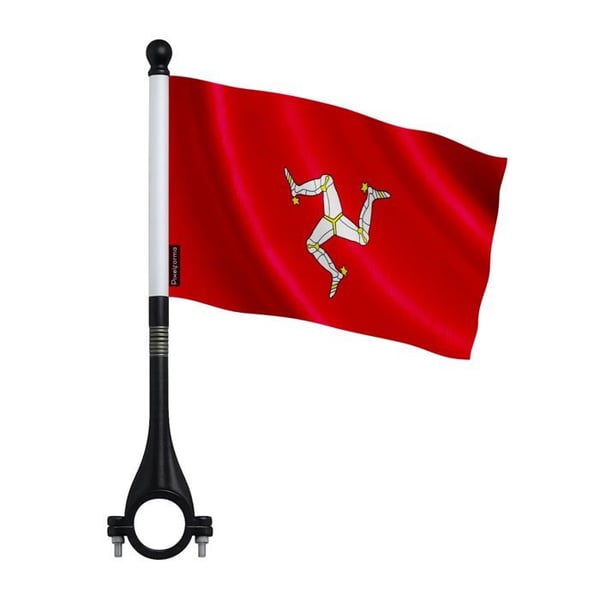 Manx Cykelflagga i Polyester – 14 x 21 cm – Cykelflagga – 10 stycken