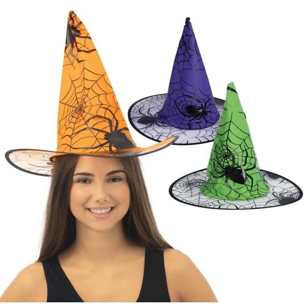 Häxhat - PTIT CLOWN - 24126 - 3 färger slumpmässigt orange/lila/grön - Vuxen - Halloween/cosplay