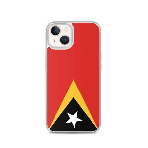 Mobilskal – Östtimors flagga – Kompatibel med iPhone 13 – Mjuk fodral – Slitstark och stötresistent – Silikon – Pixelforma