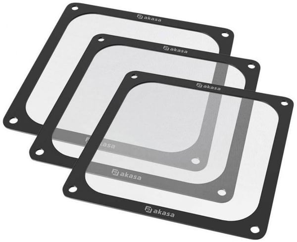 Filter för PC-fläkt - Akasa - GRM14-M01-BKT3 - 140mm - Ultra-tunn kåpa - Svart - Paket med 3