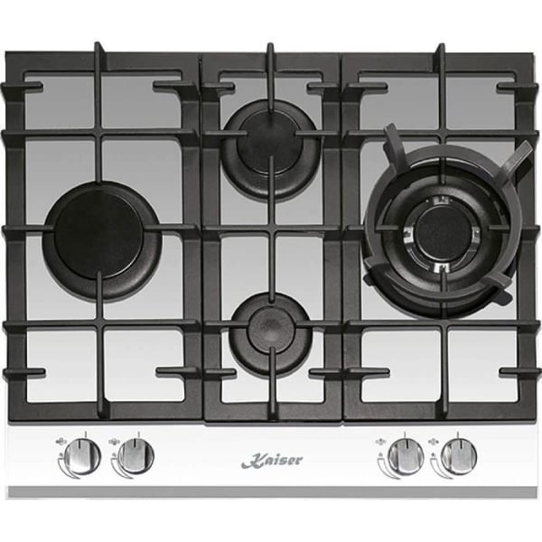 Gaskokplatta - Kaiser - KCG 6394w - 60 cm - Vit glas - Turbo Wok-brännare