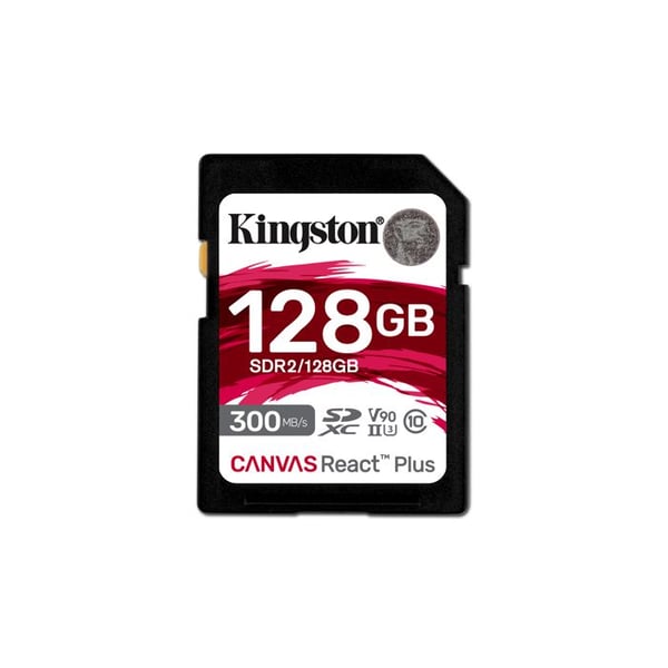 Kingston Minneskort SD 128GB Canvas React Plus 300/260 UHS-II U3 - 0740617301960