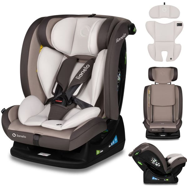 Bästa bilbarnstol LIONELO Aart i-Size - 40-150 cm - Från 0 till 36 kg - Ländryggsstöd - Grupp 0+/1/2/3 - Beige