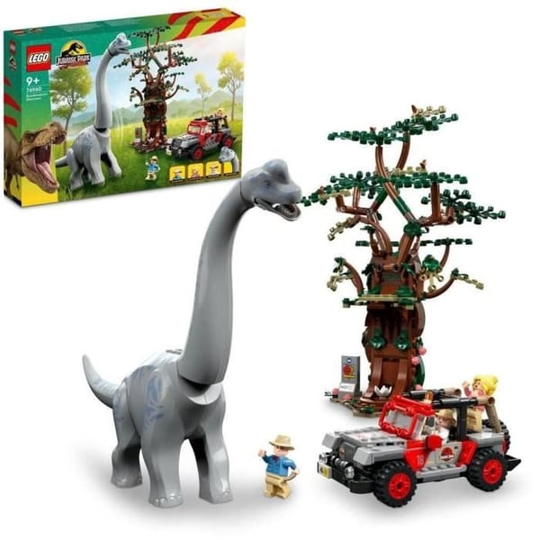 LEGO® Jurassic Park 76960 Upptäckten av Brachiosaurus, leksak med dinosauriefigur och bil