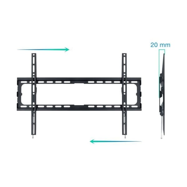 Supportvägg - TOOQ - LP1080F-B - för skärmar 37" - 80" - VESA 200x200 till 600x400 mm - 80 kg max
