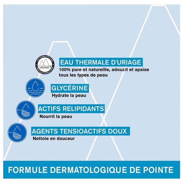 Gel Surgras Dermatologisk - Uriage - 1L - Hypoallergen - Flaska - För hela familjen