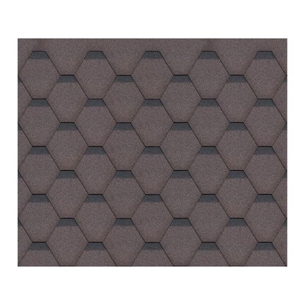 Bardeaux bituminösa H-exagonala Rock Timbela H-BROWN, färg brun - takbitumen 3 m2