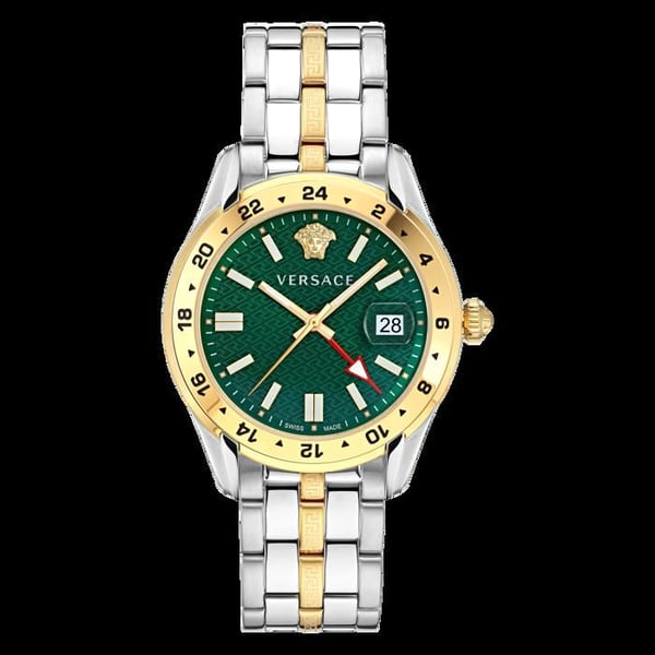 Klocka - VERSACE - VE7C00623 - Bicolor rostfritt stål svart/guld - Svart Medusa 3D urtavla - Safirglas 43 mm