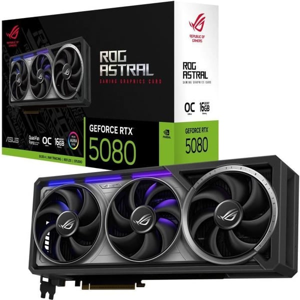 Grafikkort - ASUS - ROG Astral RTX 5080 - 16 GB GDDR7 - DLSS 4 - Dubbel HDMI/Tri DisplayPort