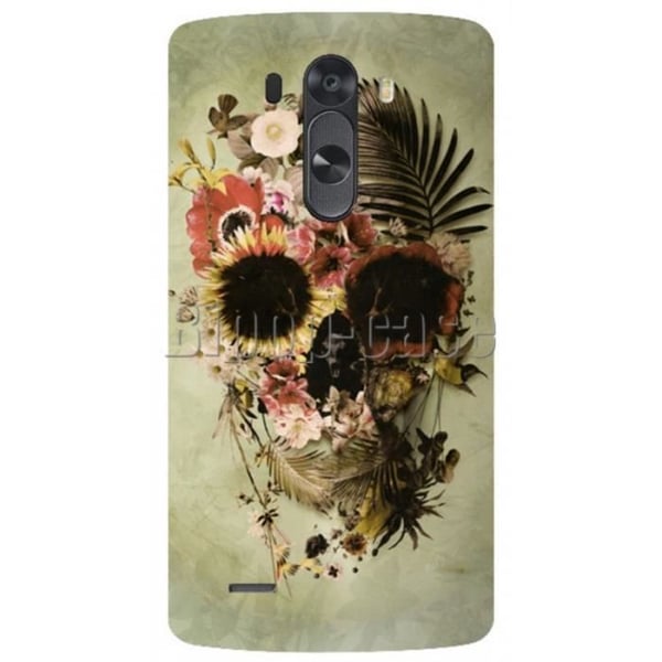 LG G3 TELEFON SKYDDSVÄSKA - KHAKI FLOWERS SKULLE
