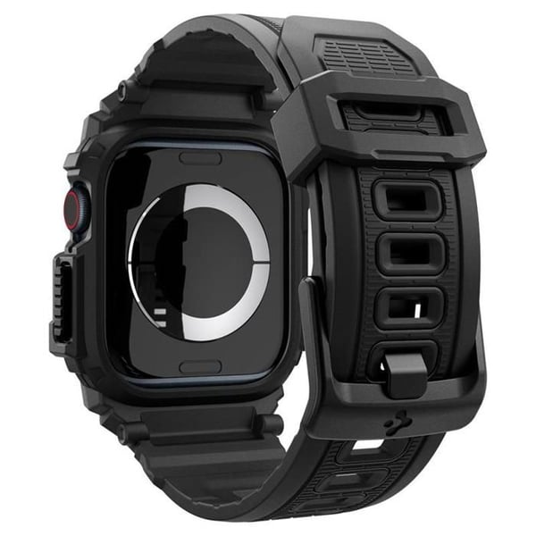 Urrem - SPIGEN - Rugged Armor Pro - Indbygget skal - Kompatibel med Apple Watch 10 42 mm - Mat sort
