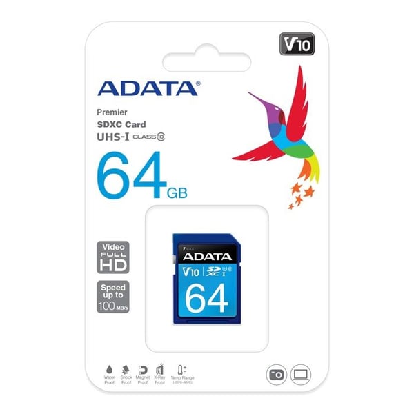 ADATA PREMIER SDXC UHS-I CLASS10-KORT - 64 GB …