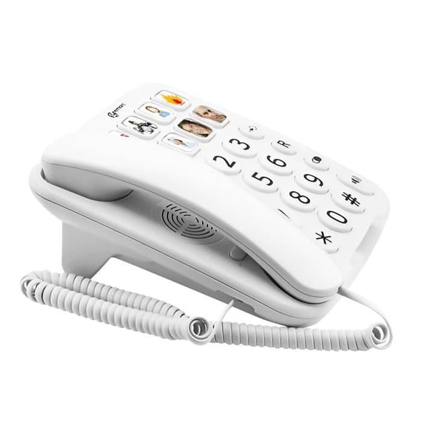 Fast telefon för seniorer - GEEMARC - PhotoPhone 110 - Förstärkt - 8 foto-knappar - Justerbar volym