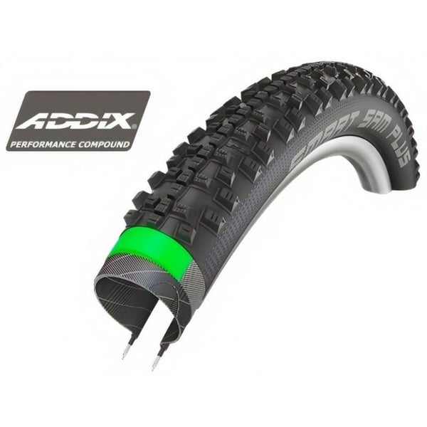 SCHWALBE Smart Sam Plus MTB-däck 26 x 2,10 (54-559) - Stel pärla - Svart