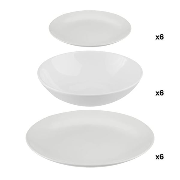 Servis 18 Delar "Colorama" 26cm Vit