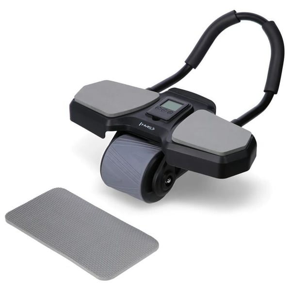 Abdominal wheel - HMS - KA10 - Svart - Inkluderar knäkudde - Inbyggd timer