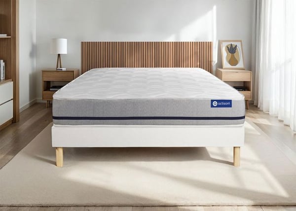 Madrass- och boxspringset 150x190 cm - Actilatex Soft - Vitt boxspringkit