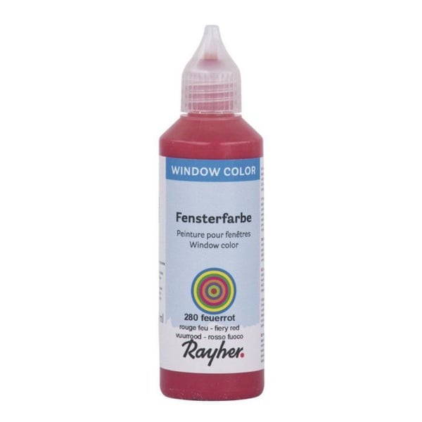 Window-Color lätt färg, flaska 80 ml, eld röd