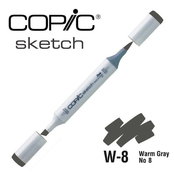 Copic - Alkoholmarkör Copic Sketch W8 Varm Grå Nr.8