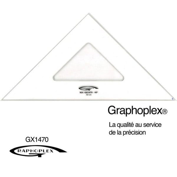 Graphoplex - Vinkel 45° 3 kantar anti-fläckar 32 cm