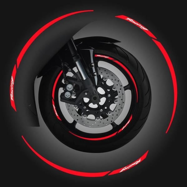 Modulära dekaler för fälg för motorcykelfälgar, 24 delar, Racing Red Modulära dekaler för fälg för motorcykelfälgar, 24 delar, Racing Red