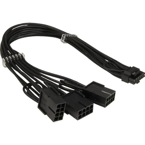 GPU-02-adapter - Inter-Tech - 12+4 stift till 3 x 8 stift PCIe - 34 cm - Grafikkortsanslutning