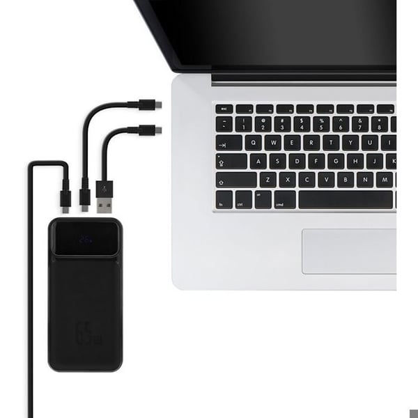 Extern Batteri - T'nB - 20 000 mAh - Power Delivery 65W - USB-C och USB-A - Svart