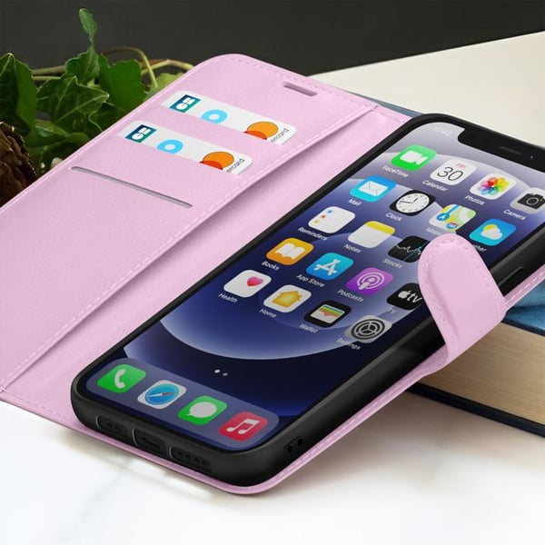 Plånboksfodral för iPhone 12 mini med Stöd och Magnetflik Zanaé Rosa