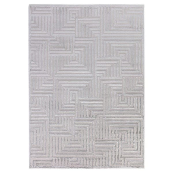 Soffmatta - AYYILDIZ - Skandinavisk bohem - Upphöjda geometriska mönster - 140x200 cm - Jutebaksida