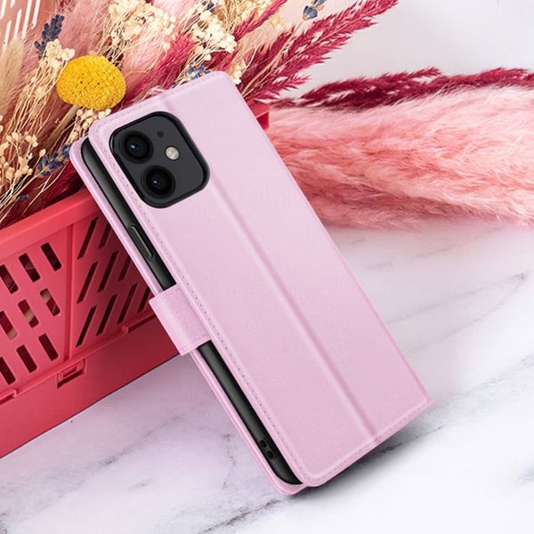 Plånboksfodral för iPhone 12 mini med Stöd och Magnetflik Zanaé Rosa