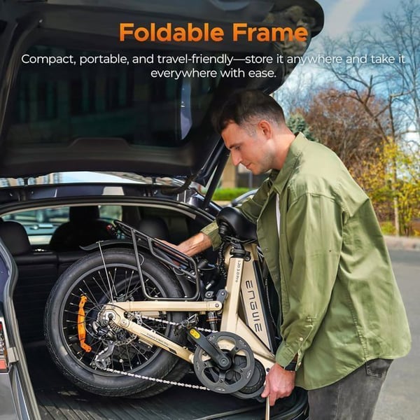 Folding elcykel - ENGWE - L20 3.0 Pro - Aftageligt batteri 48 V 15 Ah - Rækkevidde 160 km - Guld