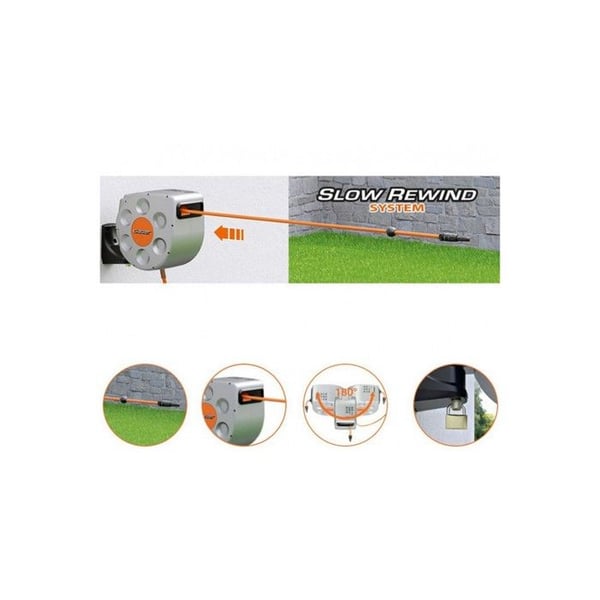 Rotoroll Evolution slangetromle - Claber - 20m - Automatisk optræk - Havevanding