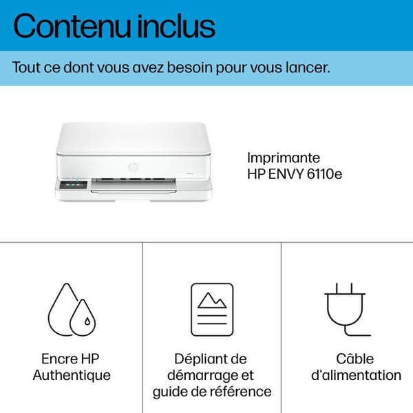 HP Envy 6110e Color Inkjet All-in-One-skrivare - Kopieringsskanning - 3 månaders Instant-bläck ingår i HP+