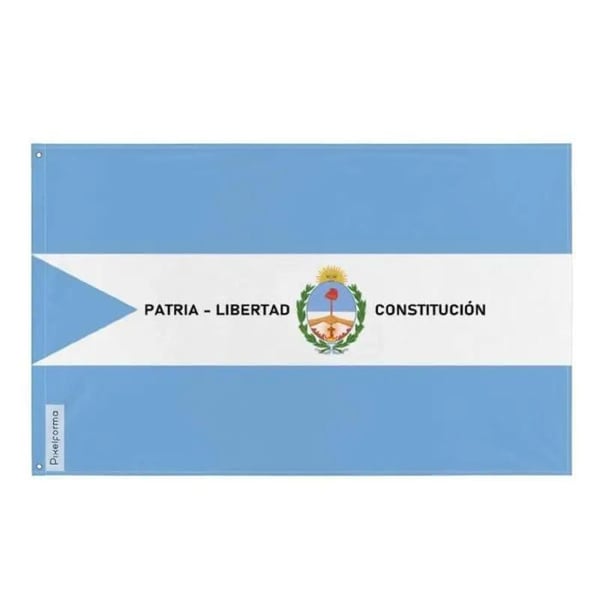 Flagga från Corrientes – 160 x 240 cm – Hållbar polyester – 2 metallöglor – Inomhus / Utomhus – Pixelforma