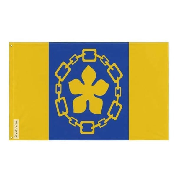 Hamilton flagga – 160 x 240 cm – Hållbar polyester – 2 metalöglor – Inomhus / Utomhus – Pixelforma
