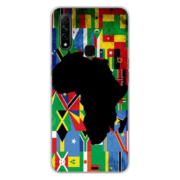 1001Coques - Silikonskal kompatibelt med Oppo A31 - Mönster afrikansk flagga - Originaldesign tryckt i Frankrike