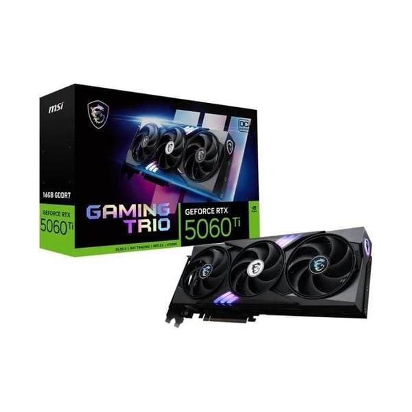 Grafikkort - MSI - GeForce RTX 5060 Ti GAMING TRIO OC 8G - 8 GB GDDR6 - Triple TORX-fläkt - Premium kylning