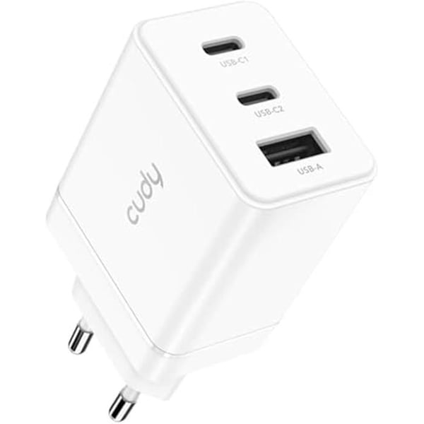 USB C-laddare - CUDY - CH67 - 67W - 3 portar - Snabbladdning QC/PD 3.0